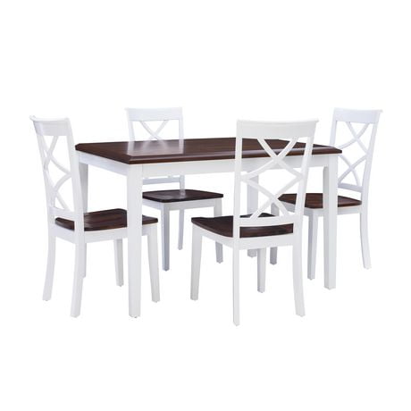 Rossi 5-Piece Dining Set, Cherry and White
