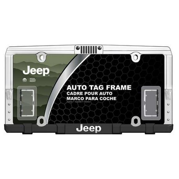 Jeep License Plate Frame Chrome/Black, Jeep License Frame
