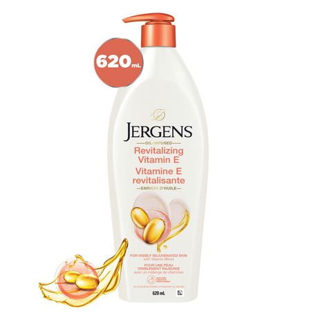 Jergens Revitalizing Vitamin E Moisturizer & Body Lotion for Dry Skin, 620mL, 620 ML