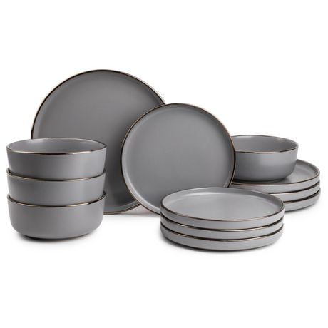 Thyme & Table 12-Piece Dinnerware Set, Ava, Dishwasher safe