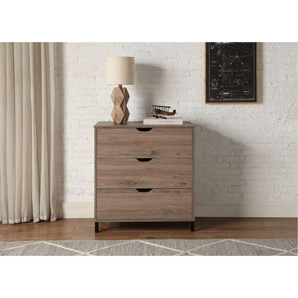 hometrends 3-Drawer Chest, Rustic Oak, 3 drawers, 30” tall