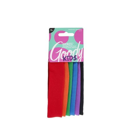 Goody Ouchless Jersey Fabric Headwraps, Wide Cloth Headbands, 6 Ct, 6 Headbands
