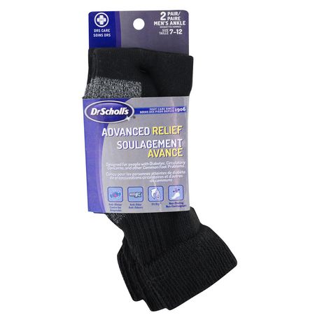 Dr.Scholl's Men's 2 Pair Advanced Relief Diabetic And Circulatory Ankle ...