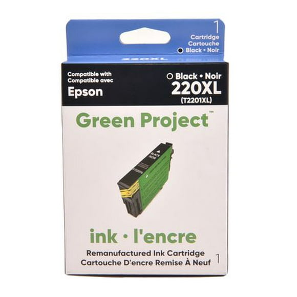 Cartouche  d'encre noire remise a à neuf Epson 220 XL Green Project, (GP-E-T2201XL) Noir