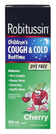 Robitussin Childrens Cough & Cold Bedtime Dye Free 100 ML | Walmart Canada