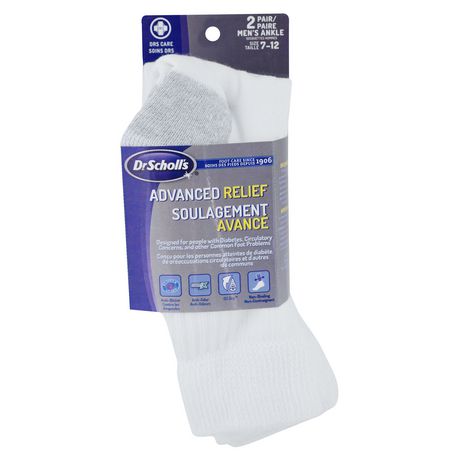 Dr.Scholl's Men's 2 Pair Advanced Relief Diabetic And Circulatory Ankle ...