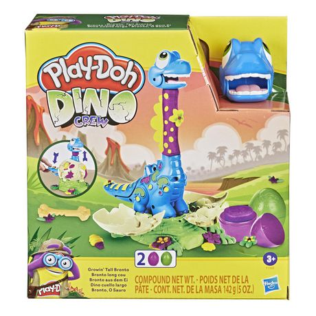 Hasbro Play-Doh Dino Crew Growin' Tall Bronto Toy Dinosaur For Kids 3 Years And Up With 2 Play-Doh Eggs, 2.5...