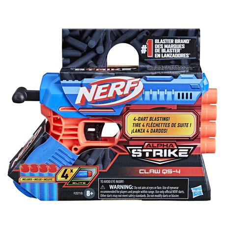 UPC 195166101231 product image for Hasbro Nerf Alpha Strike Claw Qs-4 Blaster And 4 Official Nerf Elite Foam Darts  | upcitemdb.com
