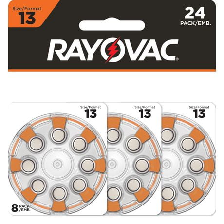 Rayovac Size 13 Hearing Aid Batteries (24 Pack), Size 13 Batteries, Size Batteries