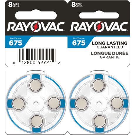 Rayovac Size 675 Hearing Aid Batteries (8 Pack), 675 Batteries, Size Batteries