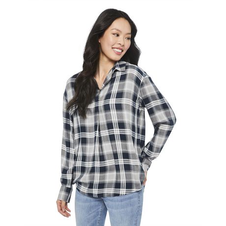 George Women's Popover Plaid Top | Walmart Canada