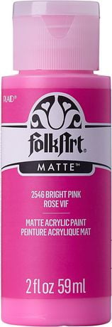 Folkart Acrylic Paint 2 oz Bright Pink, FolkArt Acrylic Craft Paint ...