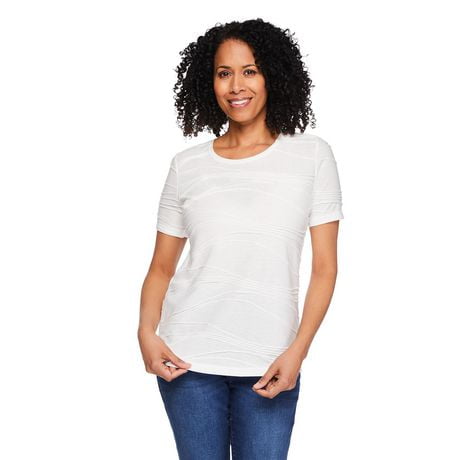 Iyla Women's Short Sleeve Ripple Tee, Sizes S-XXL