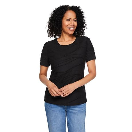 Iyla Women's Short Sleeve Ripple Tee, Sizes S-XXL