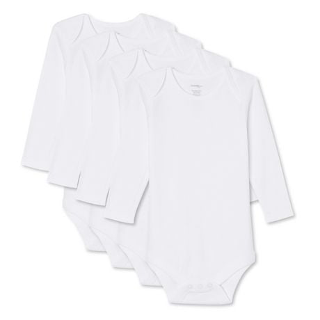 George Infants' Unisex Long Sleeve Bodysuits 4-Pack, Sizes 0-24 months