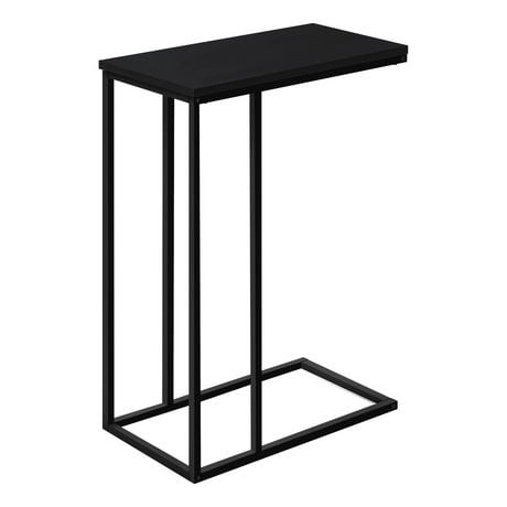 Monarch Specialties Accent Table, C-shaped, End, Side, Snack, Living Room, Bedroom, Metal, Laminate, Black, Contemporary, Modern