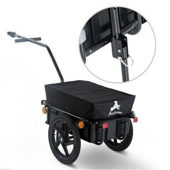 Aosom Multi-functional Bicycle Cargo Trailer Steel Large Bike Luggage Cart Carrier Black