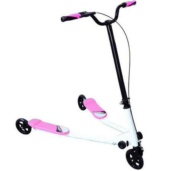 Qaba Kids / Adult Drifting Scooter 3 Roues Pliable Speeder Slider Swing Drifter Rose