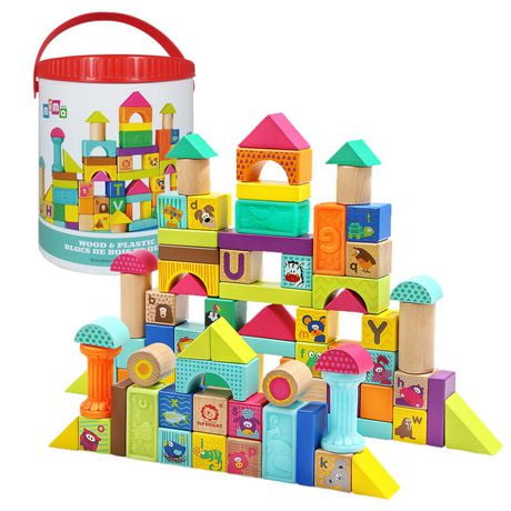 Mima Toys - Animal Squeeze and Wooden Blocks