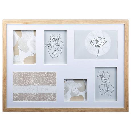 Truu Design Decorative Wooden Rectangular Wall Collage Picture Frame, 19 x 14.5 inches, Ivory