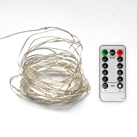 17ft Silver Wire Indoor Battery Operated 45 LED Integrated Fairy String Lights, LED Integrated Fairy String Lights