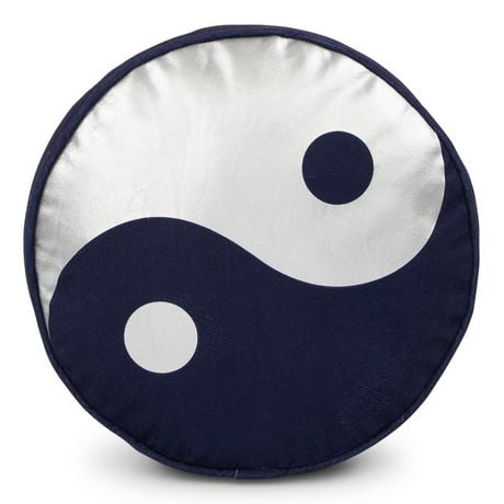 Justice Yin & Yang Décor Pillow, 12" Round, 100% Polyester, 100% Polyester, 12"