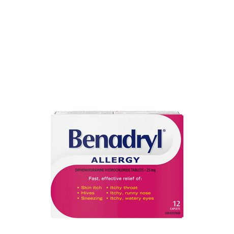 Benadryl Médicament antiallergique, 25 mg 12 CH
