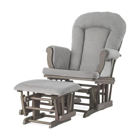 Chaise berçante et ottomane confortables de Forever Eclectic, gris pimpant avec coussin gris pâle