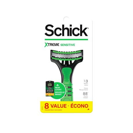 Schick Xtreme 3 Mens Sensitive Skin Disposable Razor, 8 Razors