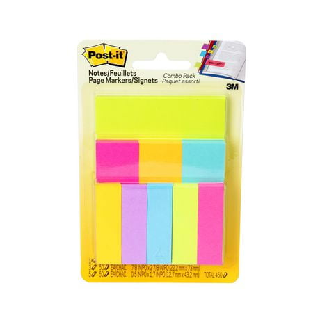 Post-it® Notes and Pagemarkers 670-Combo, Assorted Sizes and Colours