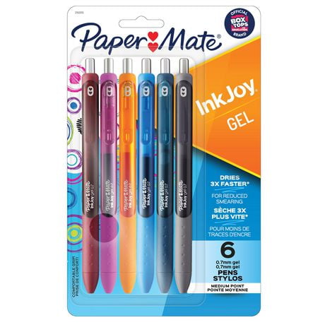 Paper Mate InkJoy Gel Pens, Medium Point (0.7 mm), Assorted Colours, 6 Count