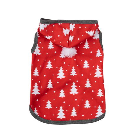 Vibrant Life Red Holiday Tree Pet Hoodie - Dog  and Cat Hoodie