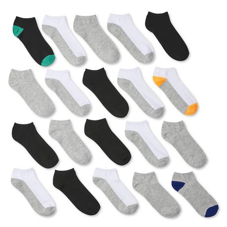 George Boys' Low-Cut Socks 20-Pack, Sizes 11-2: 3-9 - Walmart.ca