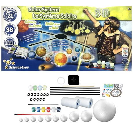 Jackinthebox Space Science 6-in-1 Craft Kit - Solar System STEM Toys For Kids Ages 6-10, DIY Astronomy Projects