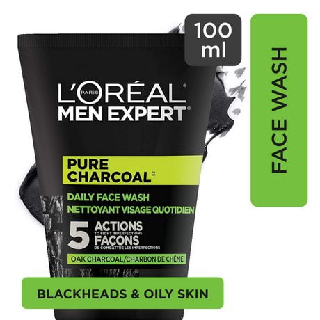 Men Expert Face Wash Pure Charcoal, with Oak Charcoal, 100 mL