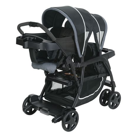graco double stroller with infant car seat attached
