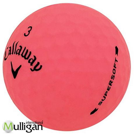 Mulligan - 12 balles de golf récupérées Callaway Supersoft Mat 5A, Rose