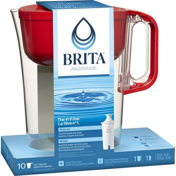 Brita Large 10 Cup Water Filter Pitcher with 1 Standard Filter, Made Without BPA, Huron, White, BPA Free Huron Water Pitcher