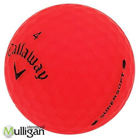 Mulligan - 12 balles de golf récupérées Callaway Supersoft Mat - Sans logo 5A, Rouge