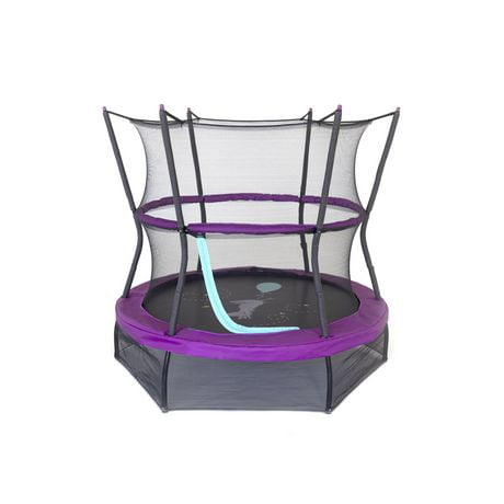 SKYWALKER TRAMPOLINES Mini trampoline d'intérieur et d'extérieur de 60 pouces pour enfants et tout-petits avec filet et guidon, cadre en acier durable, rembourrage de sécurité jusqu'à 100 lb (bourriquet)