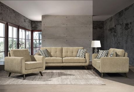 beige sofa and chair set