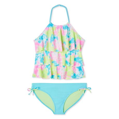 Angel Beach Girls' Tiered Tankini 2-Piece Set