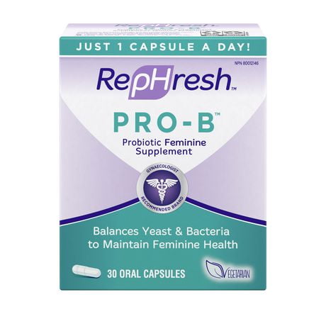 RepHresh Pro-B Probiotic Feminine Supplement, 30 Capsules