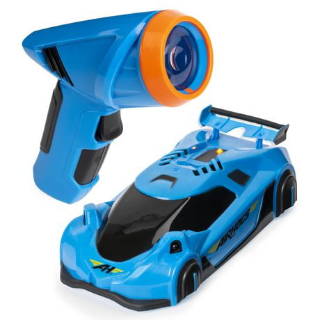 Air Hogs, Zero Gravity Laser, Voiture de course qui roule sur les murs à guidage laser, bleu