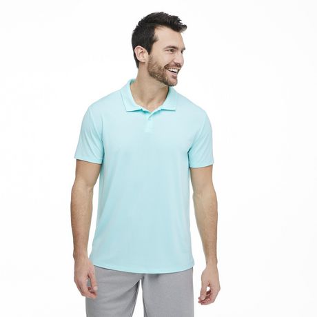 Athletic Works Men's Short Sleeve Performance Polo Turquoise Xxl