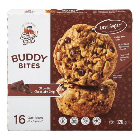 School Safe Oatmeal Chocolate Chip Buddy Bites, 16 pieces, 320 g total