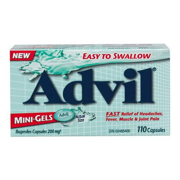 Advil Regular Strength Mini-Gels Ibuprofen Capsules for Headaches and Pain Relief, 200 mg, 110 Count, 110 Count