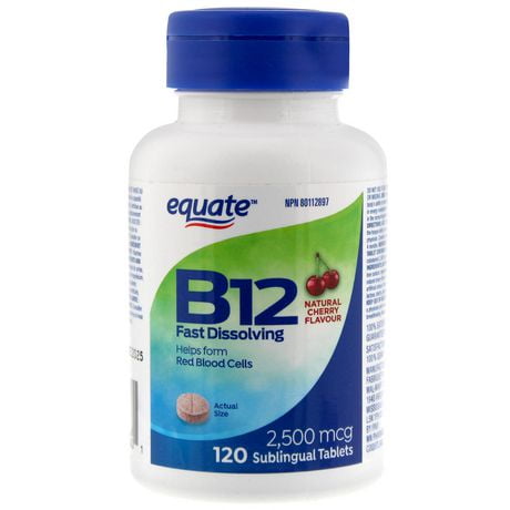 Equate Vitamin B12 2,500 mcg, 120 Sublingual Tablets