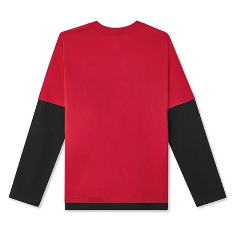 Boys cotton rich red long sleeve t-shirt top graphic print age 2 3 4 5 6 7 and 8