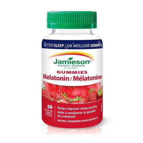 Jamieson Melatonin Gummies 2.5 mg Strawberry Flavour, 60 Gummies